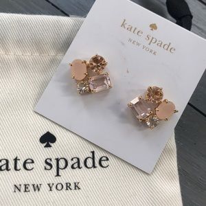 Kate Spade Blush Multi Cluster Crystal Earrings